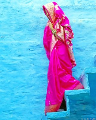 Indian Woman Painting By Numberss.png