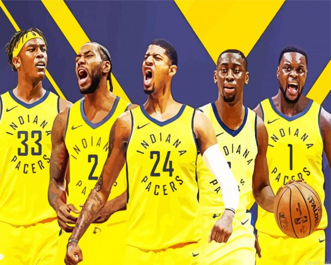 Indiana Pacers Basketball Players Paint By Numbers