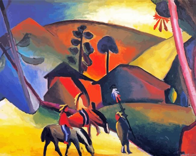 Indians On Horseback August Macke Painting By Numberss.png