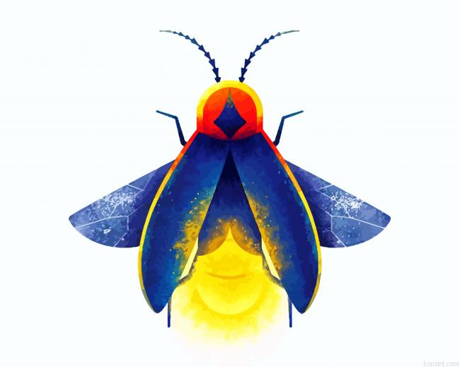 Insect Firefly Art Painting By Numberss.png