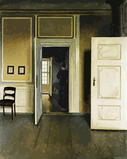 Interior Strandgade By Vilhelm Hammershoi Paint By Numbers