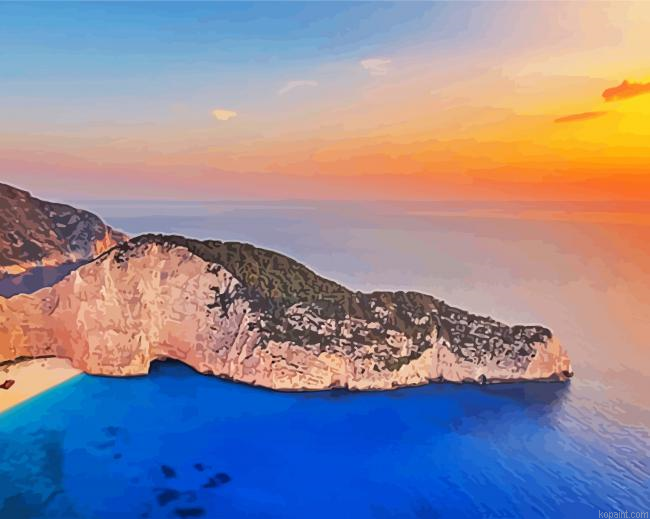 Ionian Islands At Sunset Painting By Numberss.png