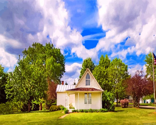 Iowa American Gothic House Paint by Numbers
