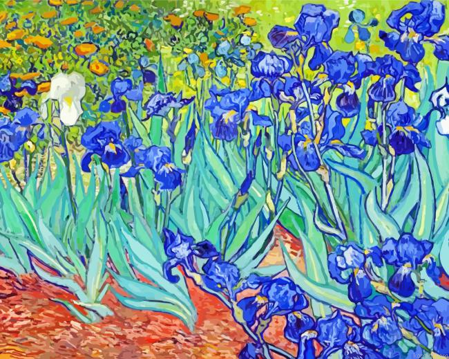 Irises Of Claude Monet And Van Gogh Painting By Numberss.png