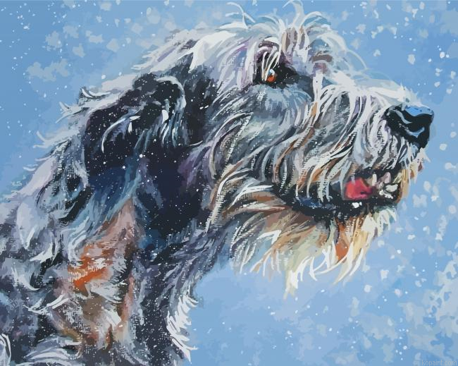Irish Wolfhound Dog Art Painting By Numberss.png