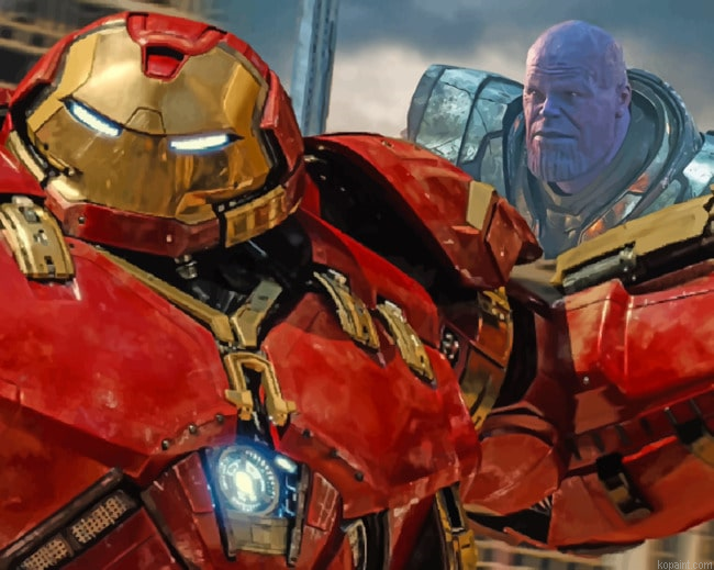 Iron Man And Thanos Painting By Numberss.png