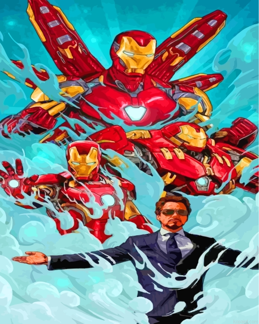 Iron Man Avengers Painting By Numberss.png