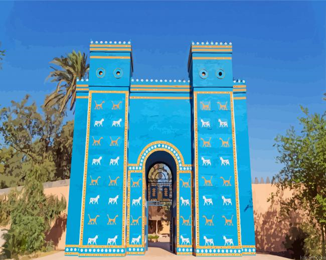 Ishtar Gate Iraq Paint By Numbers.png