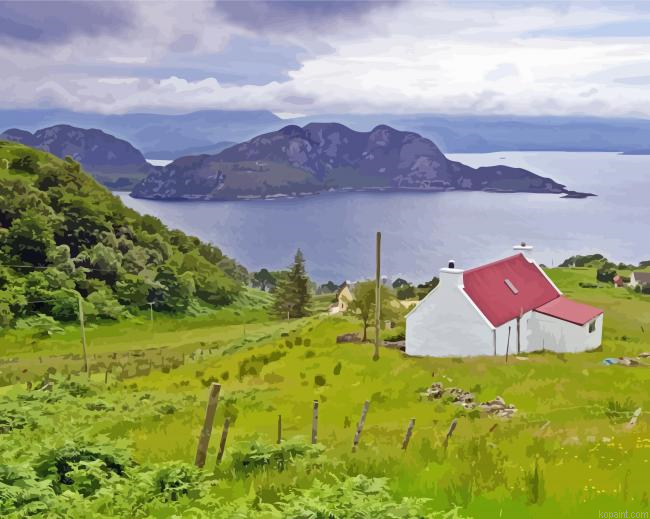 Isolated Cottage With Seascape Painting By Numberss.png