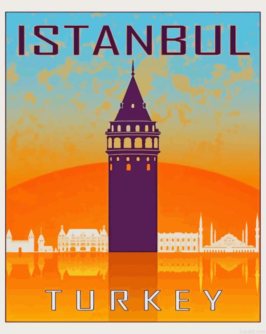 Istanbul Galata Tower Poster Painting By Numberss.png