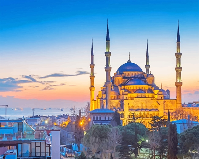 Istanbul Night Turkey New Painting By Numberss.png