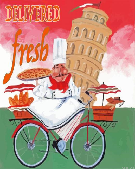Italian Chef On A Bicycle Painting By Numberss.png