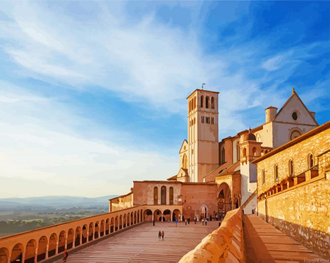 Italy Basilica Of San Francesco Assisi Painting By Numberss.png