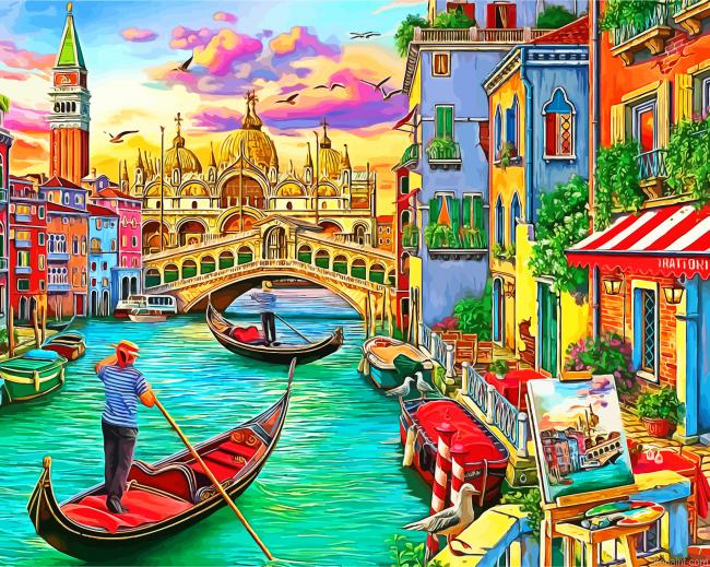 Italy Venice Gondolas Paint By Numbers