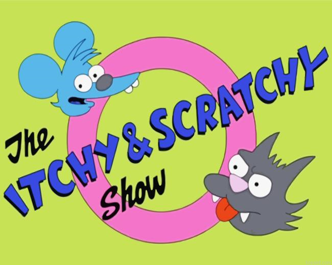 Itchy And Scratchy Show Paint By Numbers