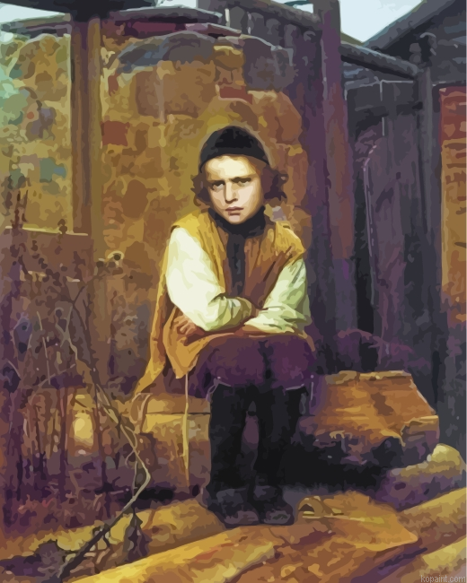 Ivan Kramskoy Outraged Jewish Boy Painting By Numberss.png