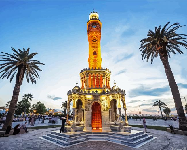 Izmir Clock Tower Turkey Painting By Numberss.png