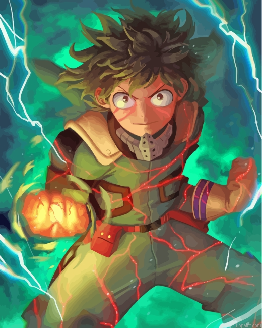 Izuku Midoriya Anime Character Painting By Numberss.png
