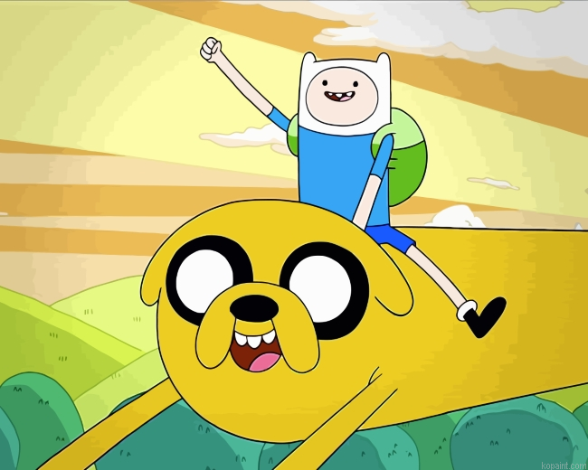 Jack The Dog And Finn The Human Painting By Numberss.png