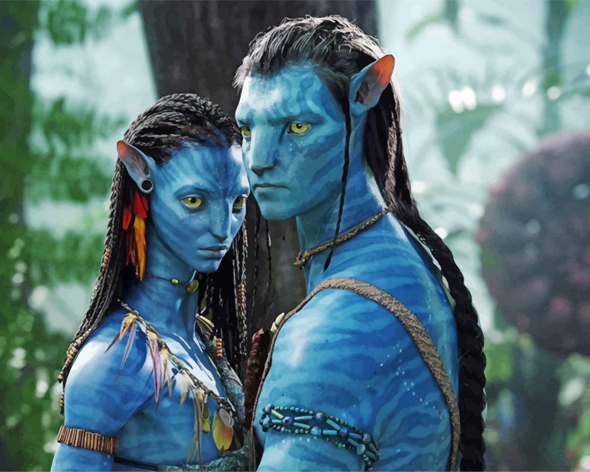 Jake Sully And Neytiri Avatar New Painting By Numberss.png