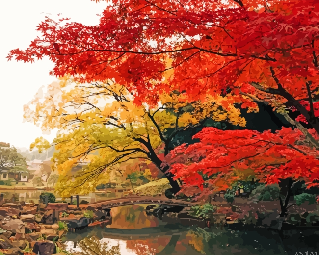 Japan Autumn Garden Painting By Numberss.png