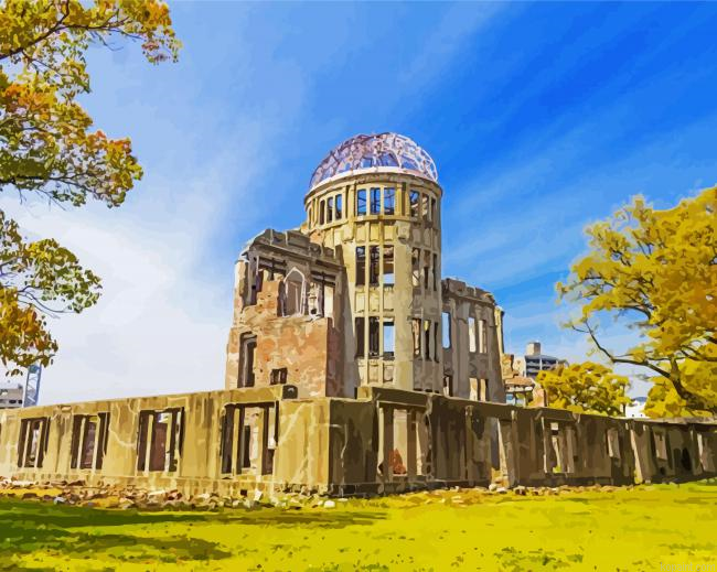 Japan Hiroshima Atomic Bomb Dome Painting By Numberss.png