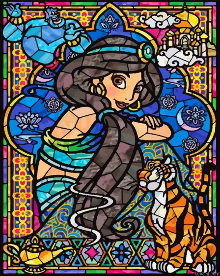 Jasmine Disney Stained Glass Painting By Numberss.png