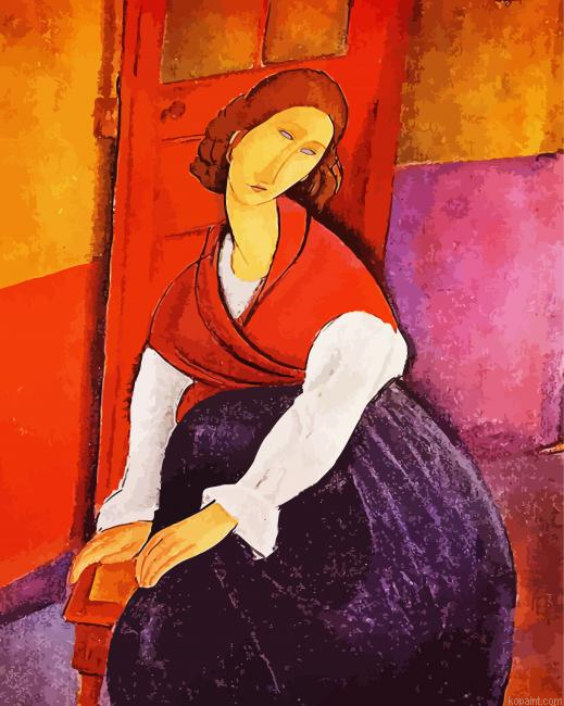 Jeanne Hebuterne In Red Shawl Paint By Numbers
