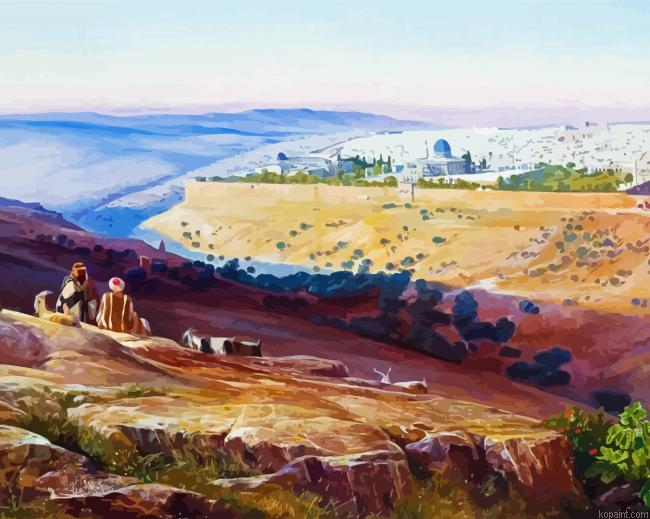 Jerusalem From The Mount Of Olives By Edward Lear Painting By Numberss.png