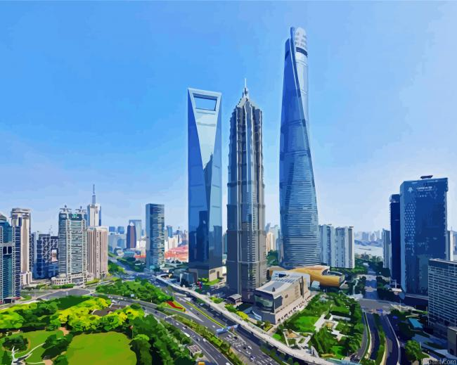 Jin Mao Tower Shanghai Painting By Numberss.png