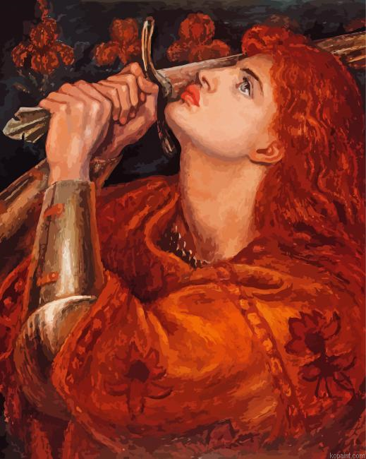Joan Of Arc Rossetti Painting By Numberss.png
