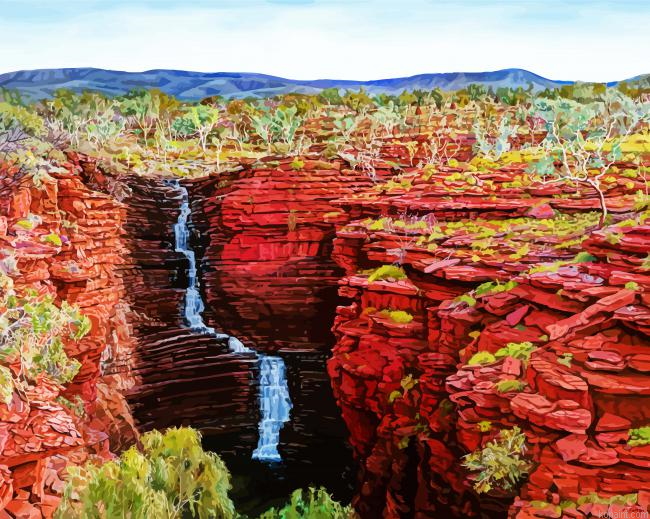 Joffre Falls Karijini Pilbara Painting By Numberss.png