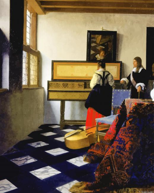 Johannes Vermeer The Music Lesson Paint By Numbers