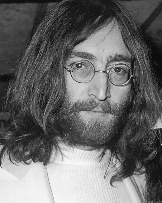 John Lennon Black And White New Painting By Numberss.png