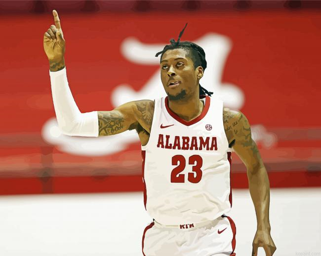 John Petty Jr Alabama Men S Basketball Player Painting By Numberss.png