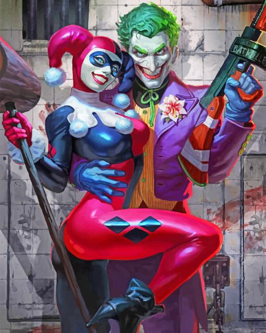 Joker And Harley Quinn New Painting By Numberss.png