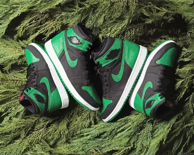 Jordan 1 Green Sneakers Painting By Numberss.png