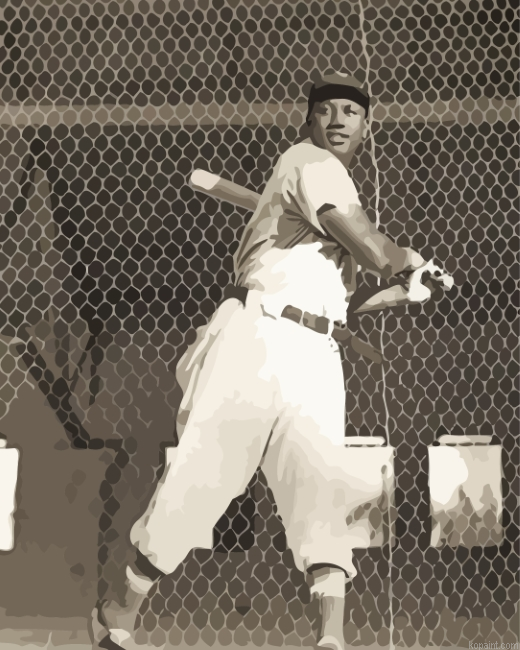 Josh Gibson Player Black And White Painting By Numberss.png
