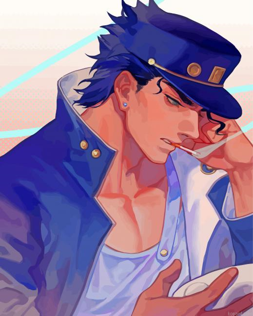 Jotaro Kujo Jojos Bizarre Adventure Anime Painting By Numberss.png