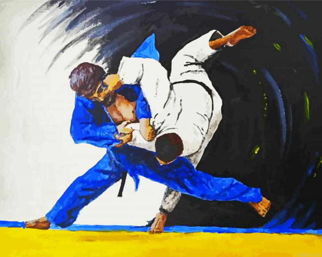 Judo Players Art Painting By Numberss.png