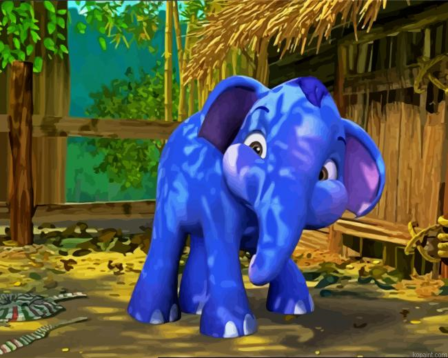 Jumbo The Blue Elephant Painting By Numberss.png