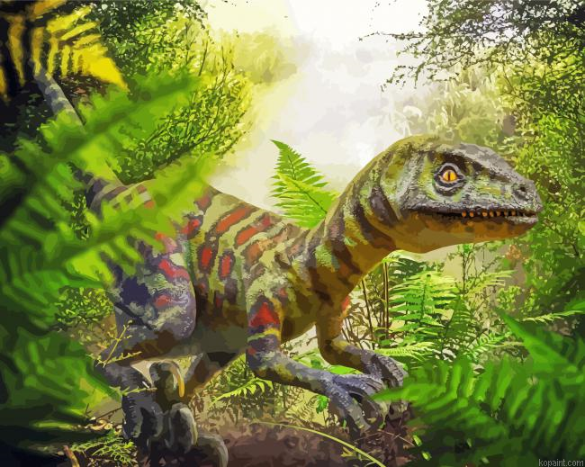 Jungle Velociraptor Painting By Numberss.png