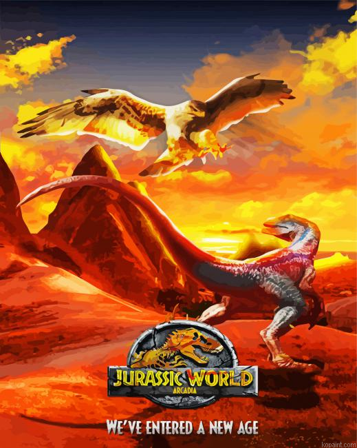 Jurassic World Movie Poster Painting By Numberss.png