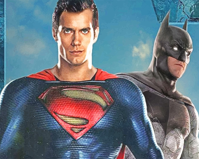 Justice League Superman And Batman New Painting By Numberss.png