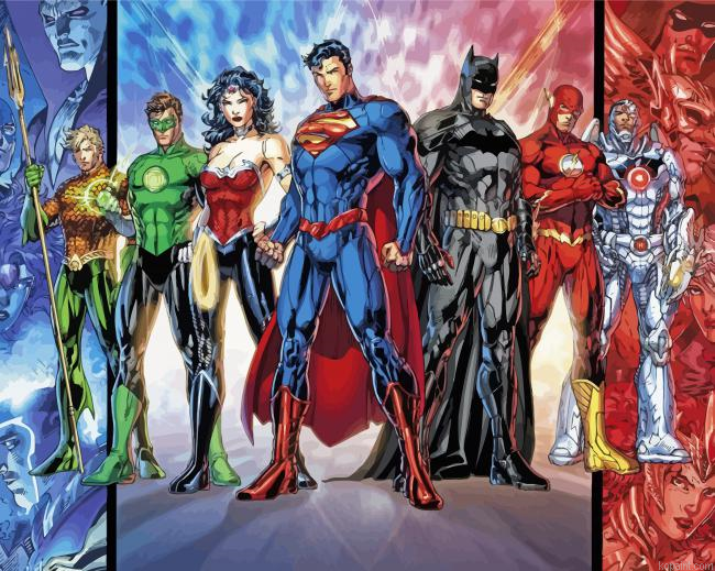 Justice Society Of America Superheroes Painting By Numberss.png