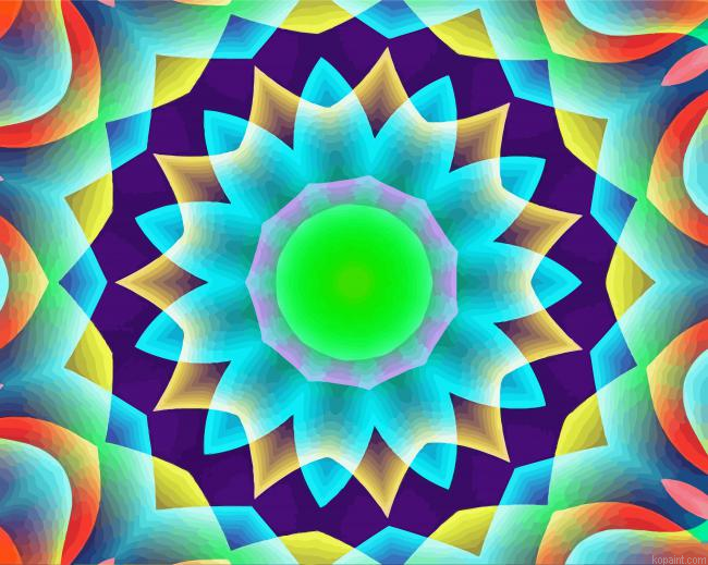 Kaleidoscope Sun Paint By Numbers