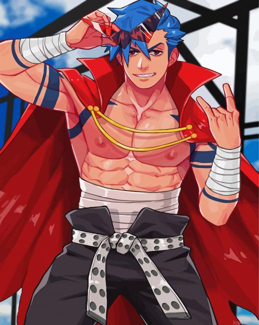 Kamina Gurren Lagann Anime Painting By Numberss.png