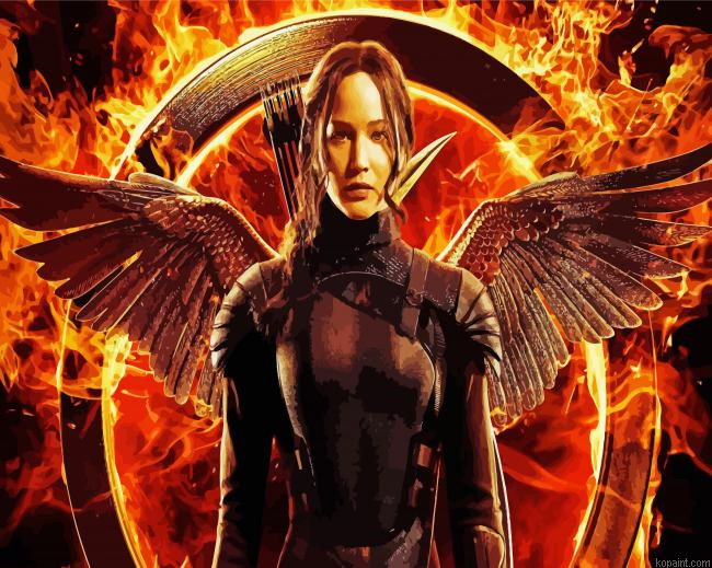 Katniss Everdeen Hunger Games Painting By Numberss.png