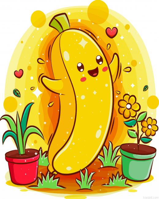 Kawaii Banana Painting By Numberss.png