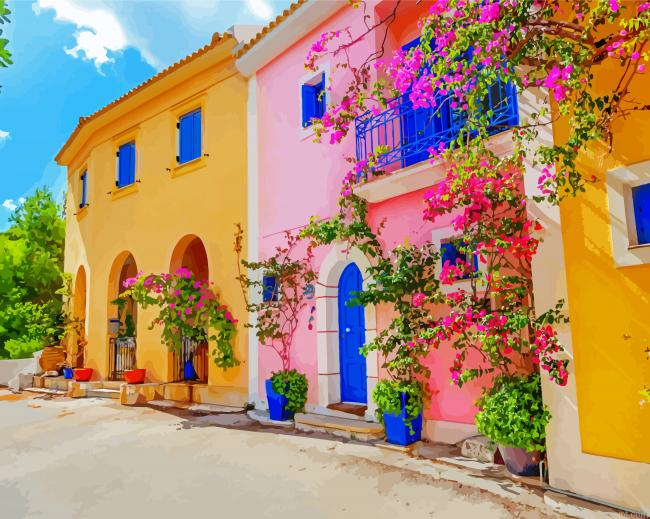 Kefalonia Bougainvillea Blossoms Painting By Numberss.png